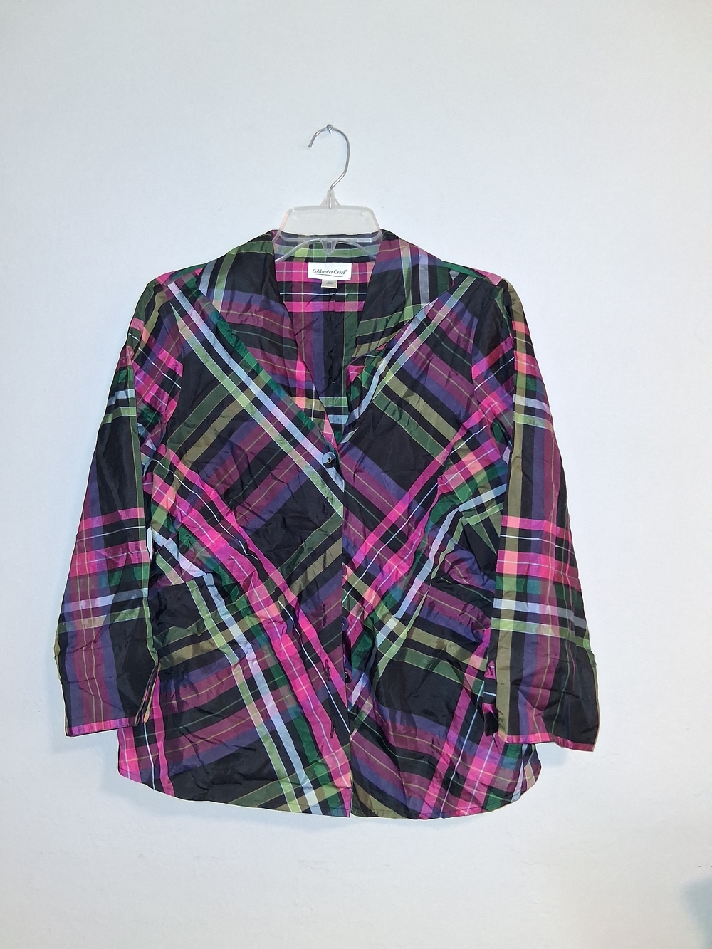 Christopher & Banks Pink Plaid Women's Button-Front Top